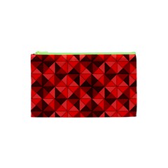 Red Diamond Shapes Pattern Cosmetic Bag (xs) by Semog4