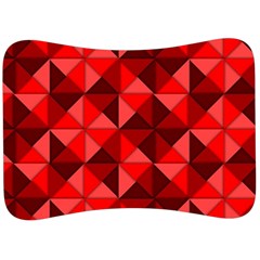 Red Diamond Shapes Pattern Velour Seat Head Rest Cushion by Semog4