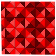 Red Diamond Shapes Pattern Wooden Puzzle Square by Semog4