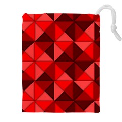 Red Diamond Shapes Pattern Drawstring Pouch (4xl) by Semog4