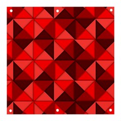 Red Diamond Shapes Pattern Banner And Sign 3  X 3  by Semog4