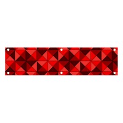 Red Diamond Shapes Pattern Banner And Sign 4  X 1  by Semog4