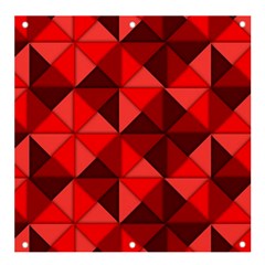 Red Diamond Shapes Pattern Banner And Sign 4  X 4  by Semog4