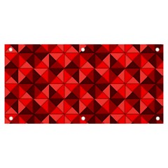 Red Diamond Shapes Pattern Banner And Sign 6  X 3  by Semog4