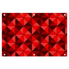 Red Diamond Shapes Pattern Banner And Sign 6  X 4  by Semog4