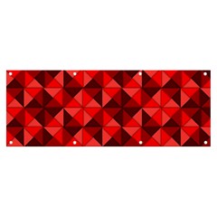 Red Diamond Shapes Pattern Banner And Sign 8  X 3  by Semog4