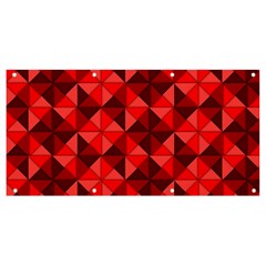 Red Diamond Shapes Pattern Banner And Sign 8  X 4  by Semog4