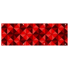 Red Diamond Shapes Pattern Banner And Sign 9  X 3  by Semog4