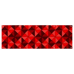 Red Diamond Shapes Pattern Banner And Sign 12  X 4  by Semog4