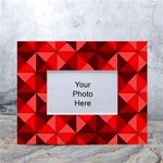 Red Diamond Shapes Pattern White Tabletop Photo Frame 4 x6  Front