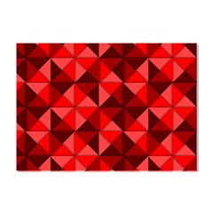 Red Diamond Shapes Pattern Crystal Sticker (a4)