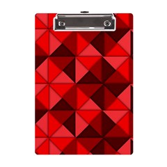 Red Diamond Shapes Pattern A5 Acrylic Clipboard by Semog4