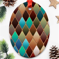 Diamond Shapes Pattern Ornament (oval)