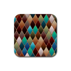 Diamond Shapes Pattern Rubber Coaster (square) by Semog4