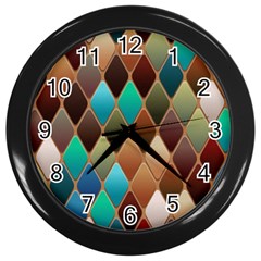 Diamond Shapes Pattern Wall Clock (black) by Semog4