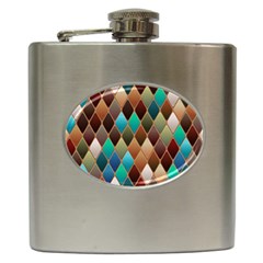 Diamond Shapes Pattern Hip Flask (6 Oz) by Semog4