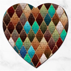 Diamond Shapes Pattern Jigsaw Puzzle (heart) by Semog4