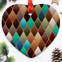 Diamond Shapes Pattern Heart Ornament (two Sides)