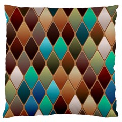 Diamond Shapes Pattern Large Premium Plush Fleece Cushion Case (two Sides) by Semog4