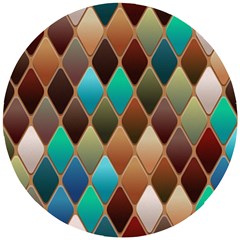 Diamond Shapes Pattern Wooden Puzzle Round by Semog4