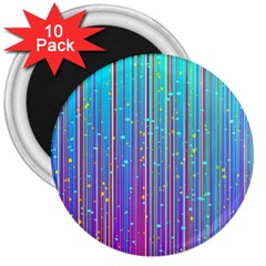 Blue Magenta Speckles Line 3  Magnets (10 Pack)  by Semog4