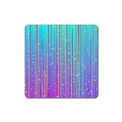 Blue Magenta Speckles Line Square Magnet by Semog4