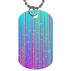 Blue Magenta Speckles Line Dog Tag (one Side) by Semog4