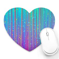 Blue Magenta Speckles Line Heart Mousepad by Semog4