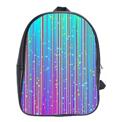 Blue Magenta Speckles Line School Bag (large) by Semog4