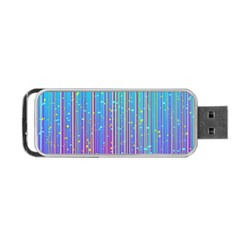 Blue Magenta Speckles Line Portable Usb Flash (one Side) by Semog4