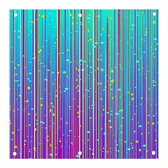 Blue Magenta Speckles Line Banner And Sign 3  X 3  by Semog4