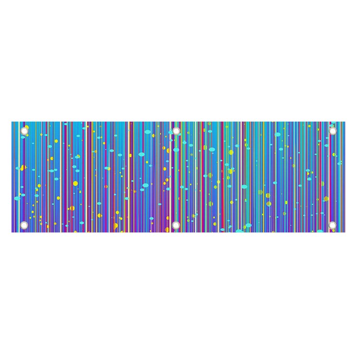 Blue Magenta Speckles Line Banner and Sign 6  x 2 