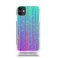 Blue Magenta Speckles Line Iphone 11 Tpu Uv Print Case by Semog4