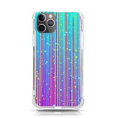 Blue Magenta Speckles Line Iphone 11 Pro 5 8 Inch Tpu Uv Print Case by Semog4