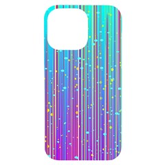 Blue Magenta Speckles Line Iphone 14 Pro Max Black Uv Print Case by Semog4