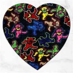 Grateful Dead Pattern Jigsaw Puzzle (heart) by Semog4