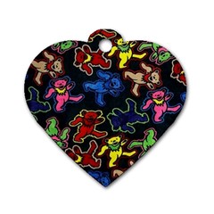 Grateful Dead Pattern Dog Tag Heart (One Side)