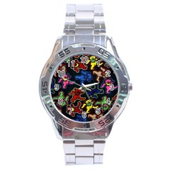 Grateful Dead Pattern Stainless Steel Analogue Watch