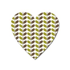 Leaf Plant Pattern Seamless Heart Magnet by Semog4