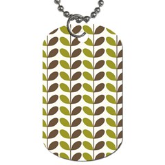 Leaf Plant Pattern Seamless Dog Tag (two Sides) by Semog4