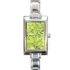 Seamless Pattern Green Garden Rectangle Italian Charm Watch by Semog4