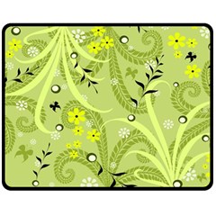 Seamless Pattern Green Garden Two Sides Fleece Blanket (medium) by Semog4