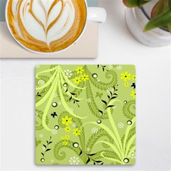 Seamless Pattern Green Garden Uv Print Square Tile Coaster  by Semog4