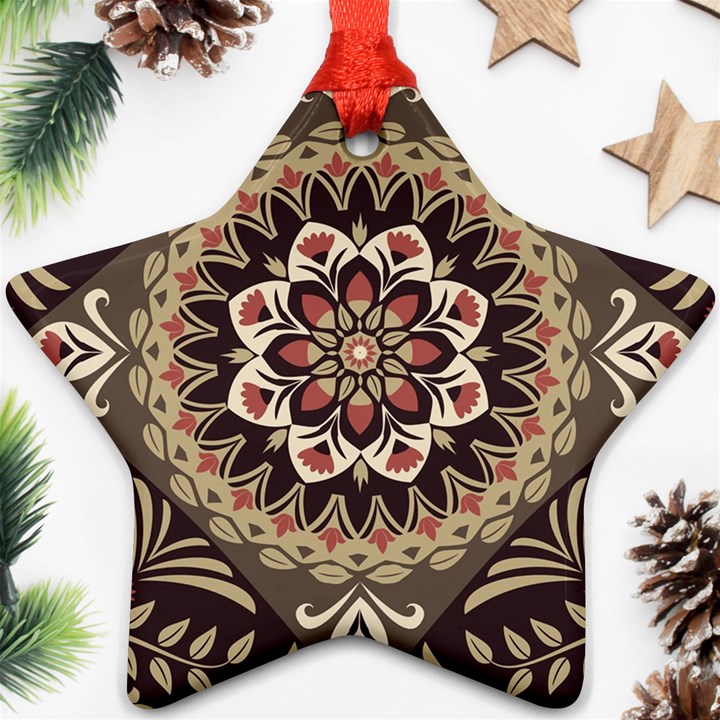 Seamless Pattern Floral Flower Ornament (Star)