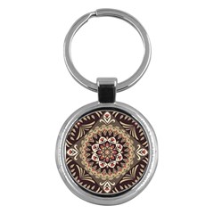 Seamless Pattern Floral Flower Key Chain (round) by Semog4