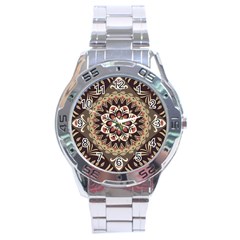 Seamless Pattern Floral Flower Stainless Steel Analogue Watch