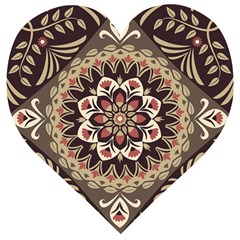 Seamless Pattern Floral Flower Wooden Puzzle Heart by Semog4