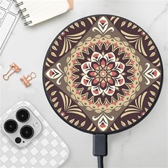 Seamless Pattern Floral Flower Wireless Fast Charger(black) by Semog4