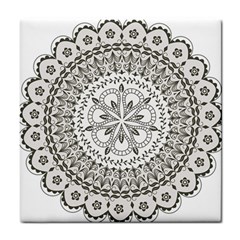 Vector Mandala Drawing Decoration Tile Coaster by Semog4