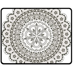 Vector Mandala Drawing Decoration Two Sides Fleece Blanket (medium) by Semog4